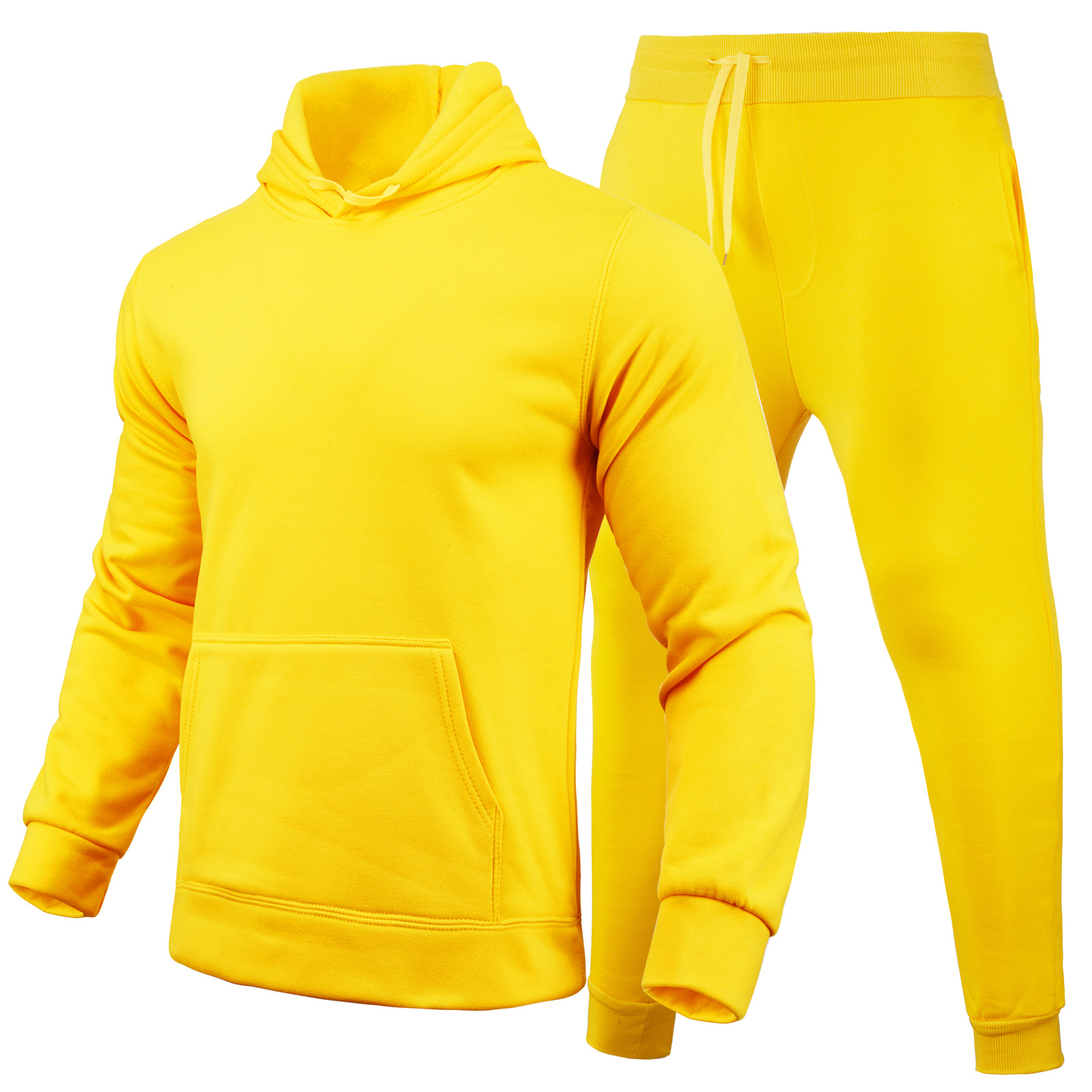 Slim-fit Solid Color Hoodie Set Urban Casual photo 8
