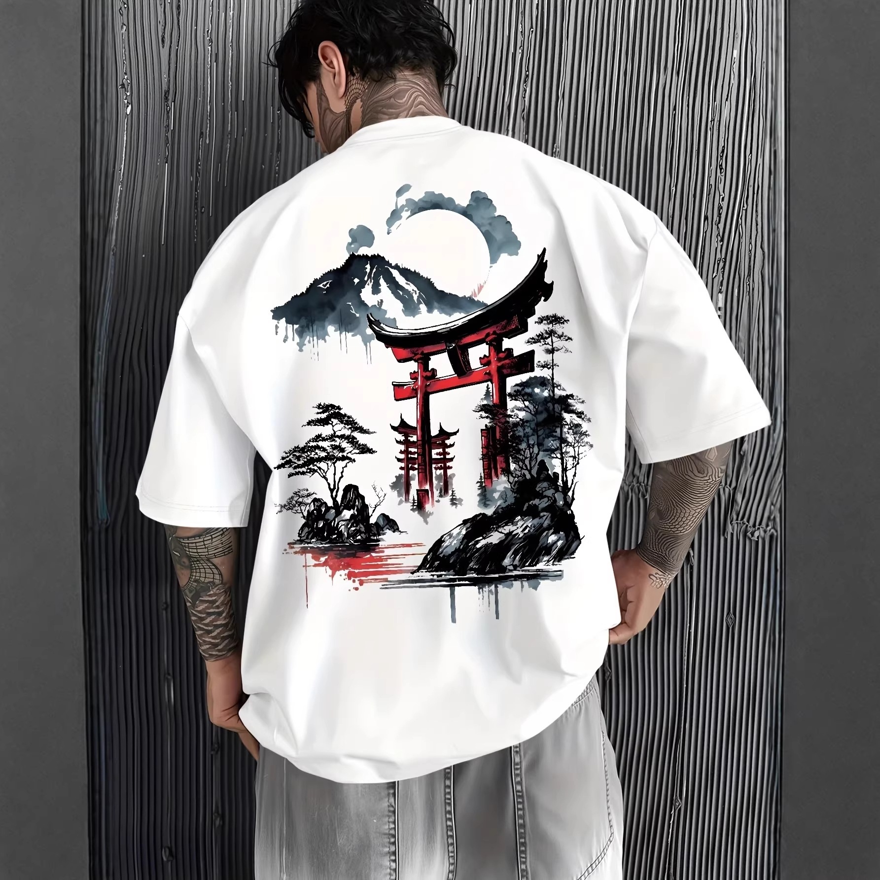 Loose Cotton Ink Print T Shirt photo 5