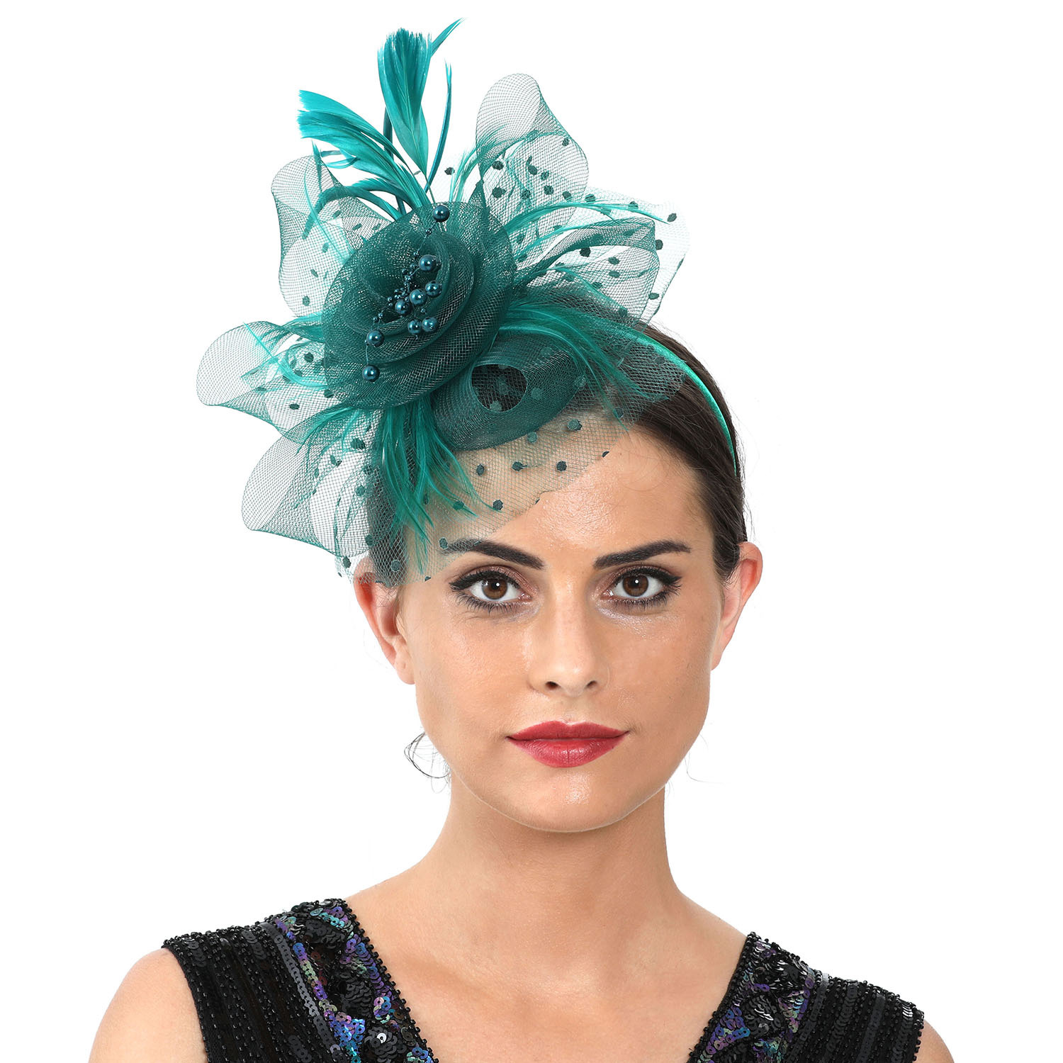 Headwear Bridal Hair Accessories Mesh Billycock Headband photo 2