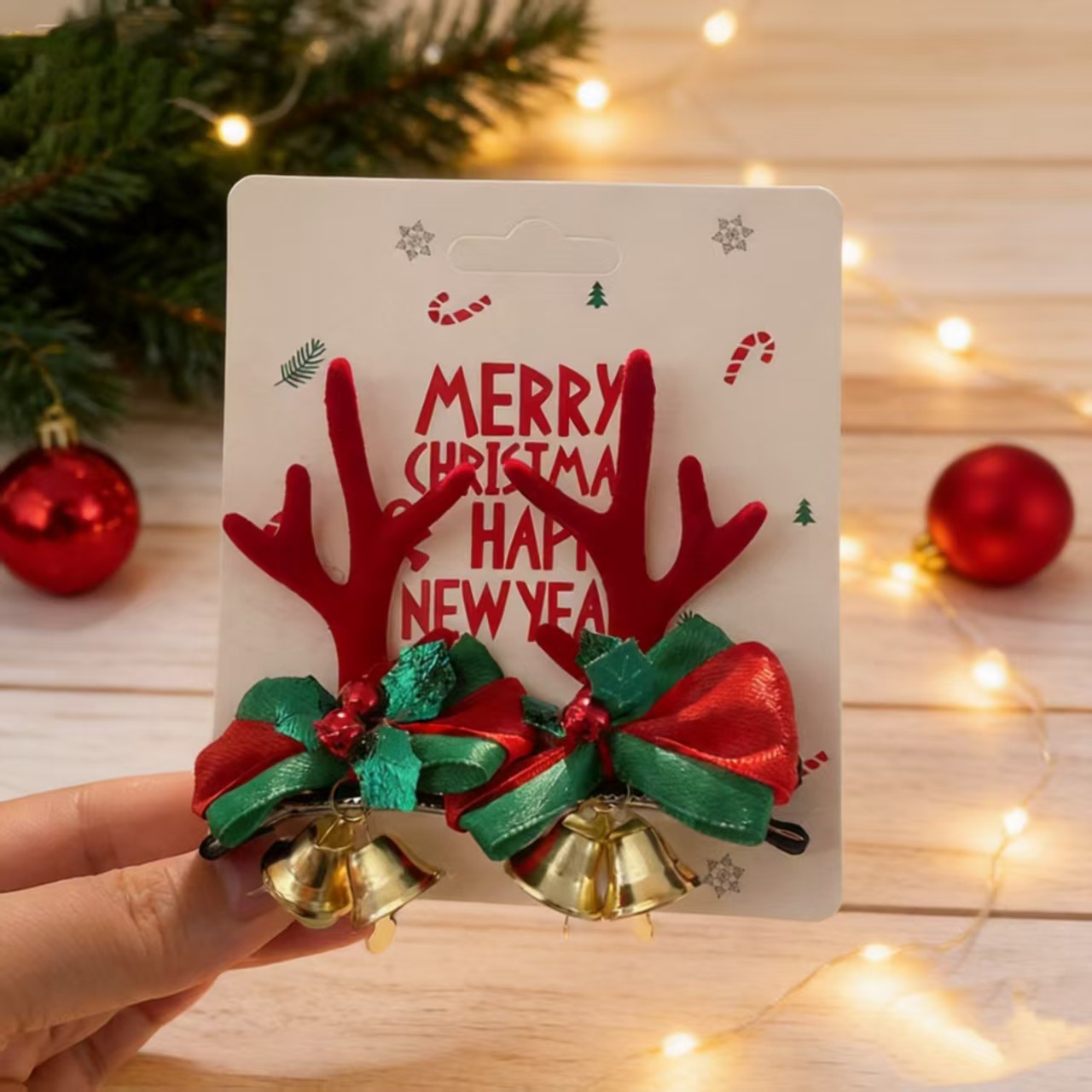 Unisex Christmas Reindeer Hair Clips For Festive Holiday Styling photo 4