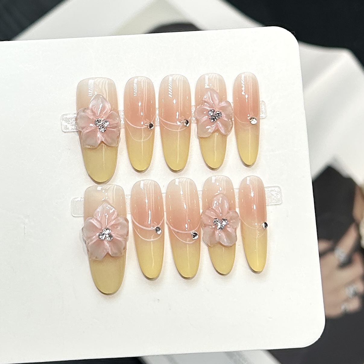 Removable Daily Style Advanced Hand-made Manicure Fake Nail Patch photo 1