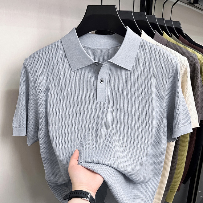 Summer New Short-sleeved Knitted T-shirt For Men photo 2