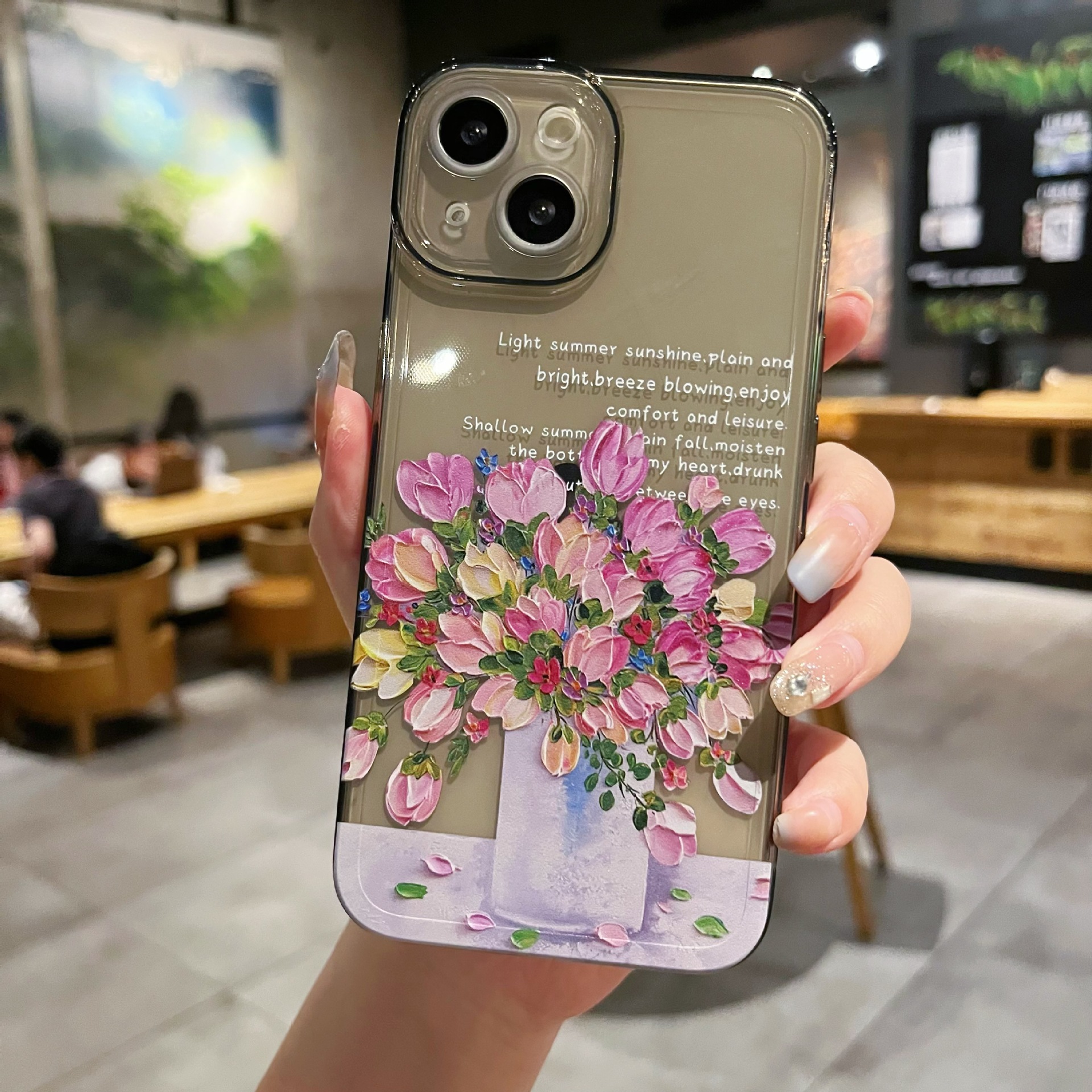 New Simple Little Flower Transparent Protective Cover Phone Case photo 6