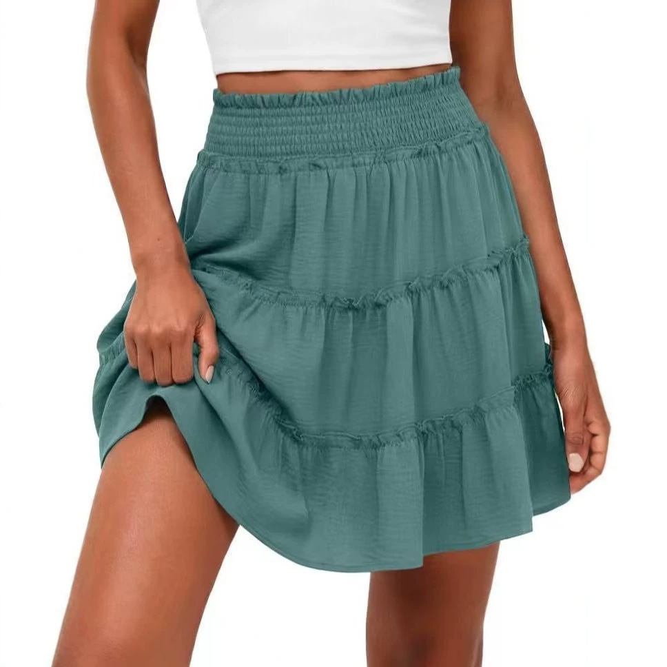 Women's Casual High-waisted Ruffled Multi-layer Mini Skirt photo 6