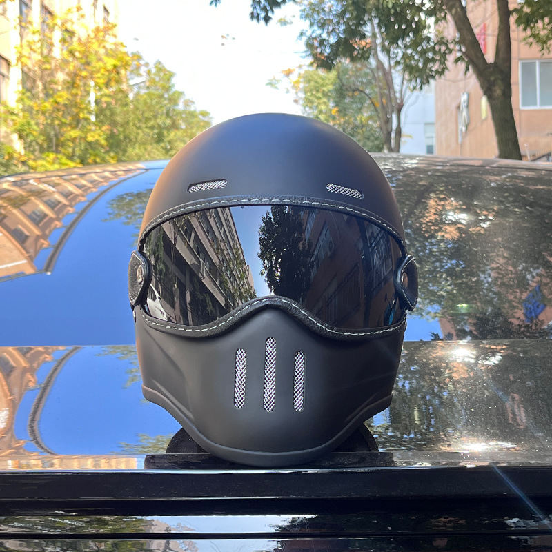 Vintage Versatile Fiberglass Motorcycle Helmet photo 3