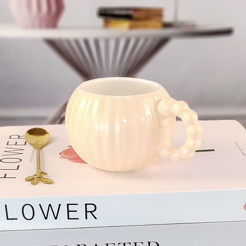 Vertical-striped Creative Solid-color Ceramic Mug photo 7