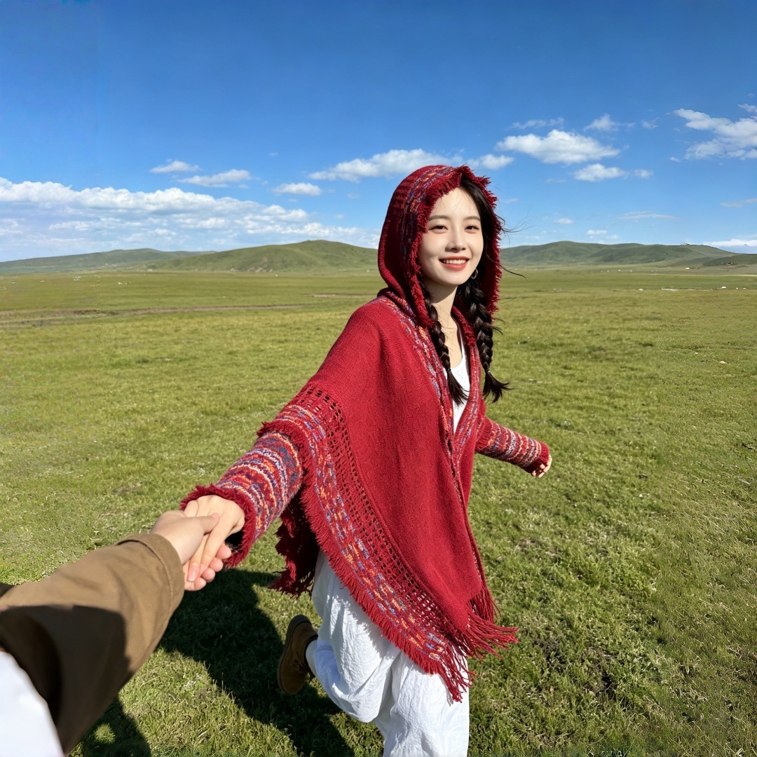 Autumn Winter Warm Ethnic-style Shawl For Travel photo 8