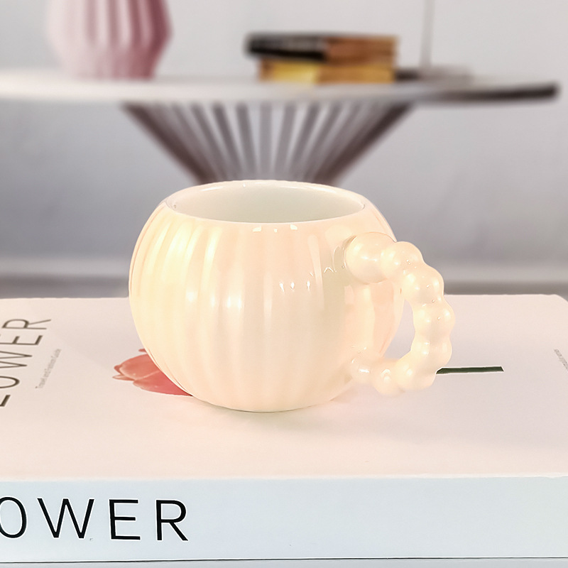 Vertical-striped Creative Solid-color Ceramic Mug photo 6