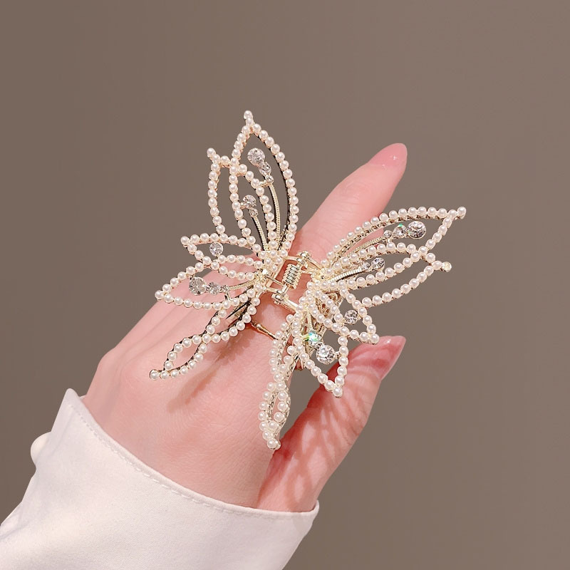 Pearl Butterfly Half-up Hair Clip For Women photo 2
