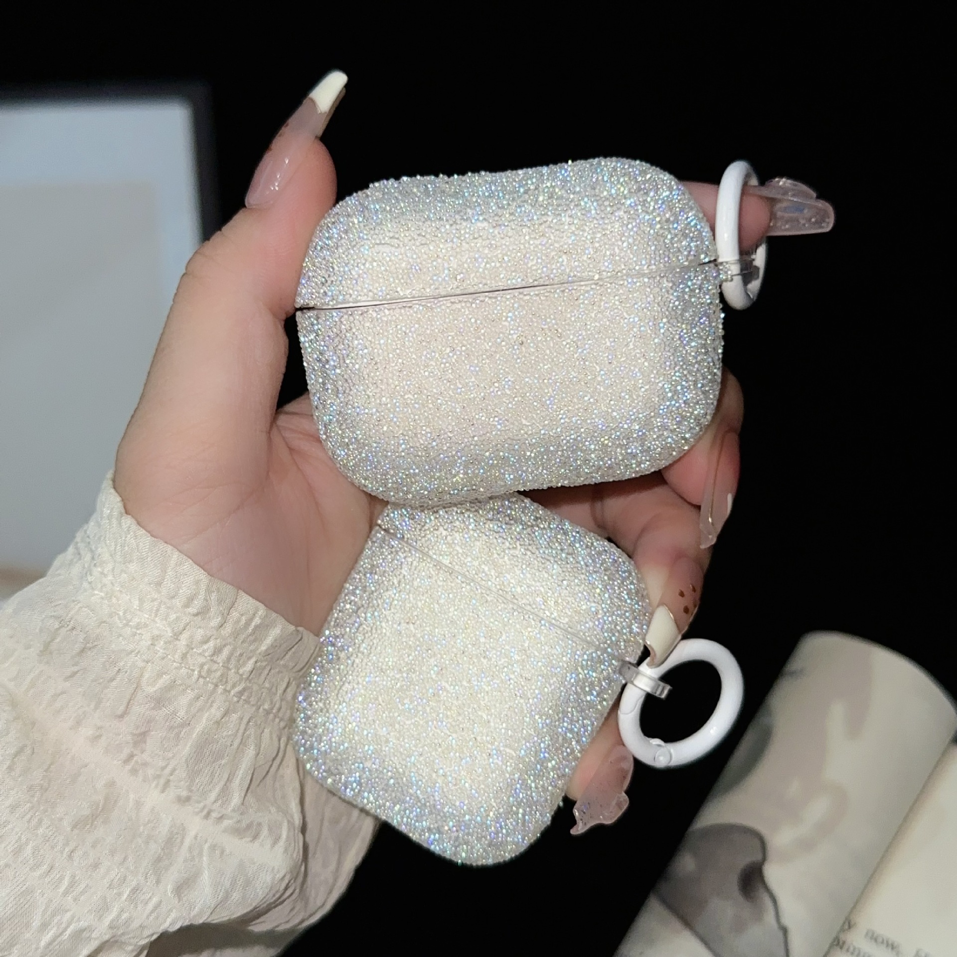 Fine Rhinestone Crystal Particle Bluetooth Headset Protective Cover Earphone Case photo 3