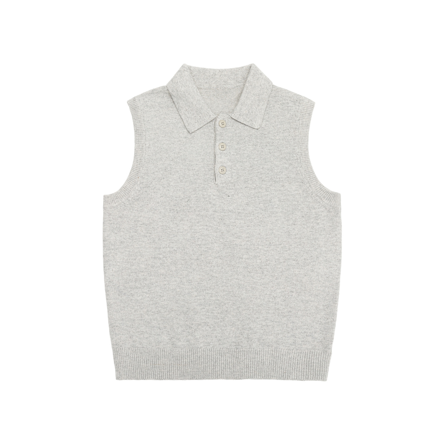 Mens Lapel-Neck Sleeveless Knitted Sweater Vest Top photo 4