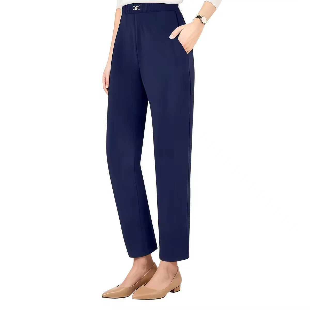 Women's Casual Pants, Elastic-waist, Slim-fit Trousers photo 4