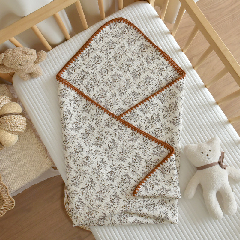 Baby Pure Cotton Three-layer Gauze Swaddle Blanket Bath Towel photo 2