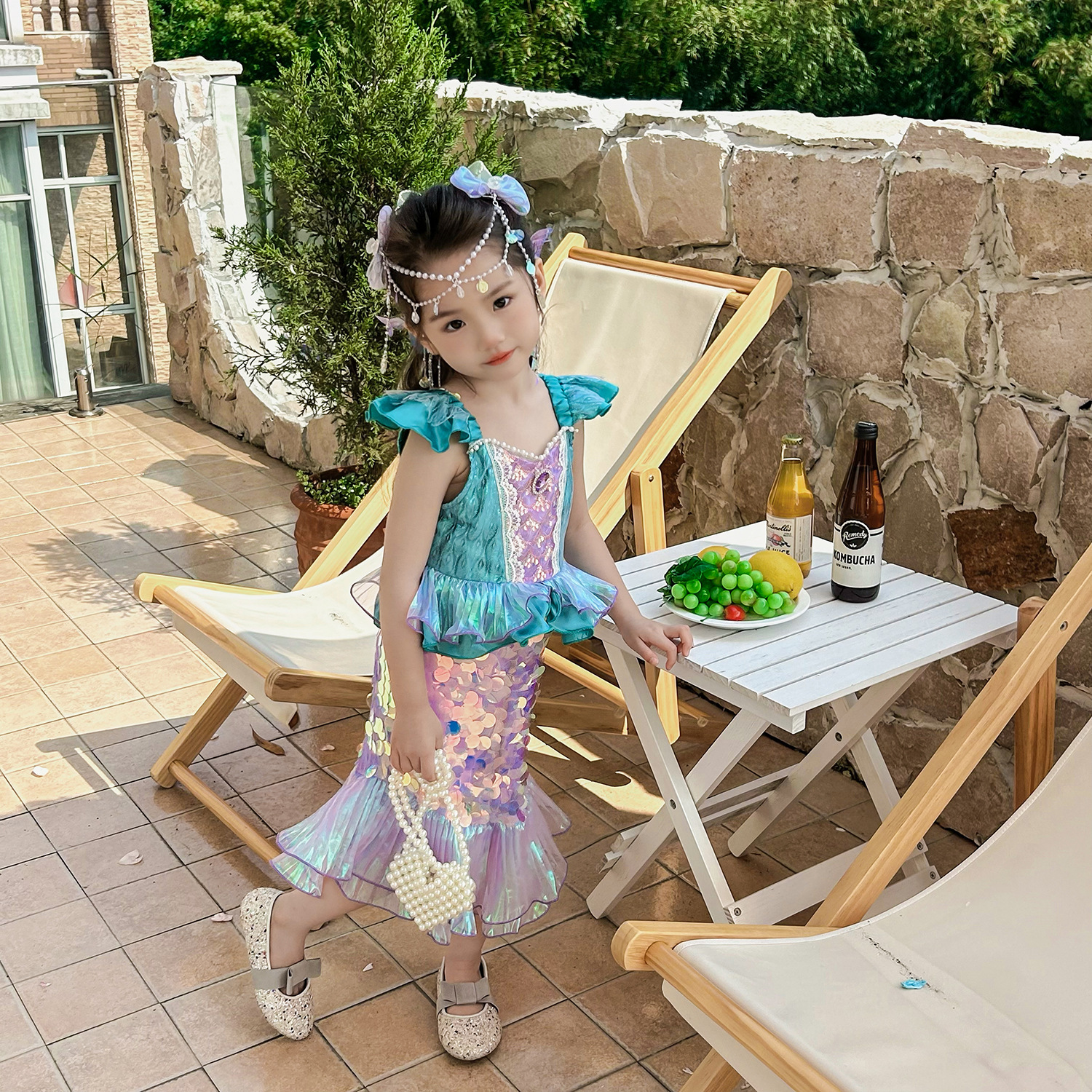 Original Version Shiny Sequined Mermaid Skirt Made From A Synthetic Fiber Blend photo 4