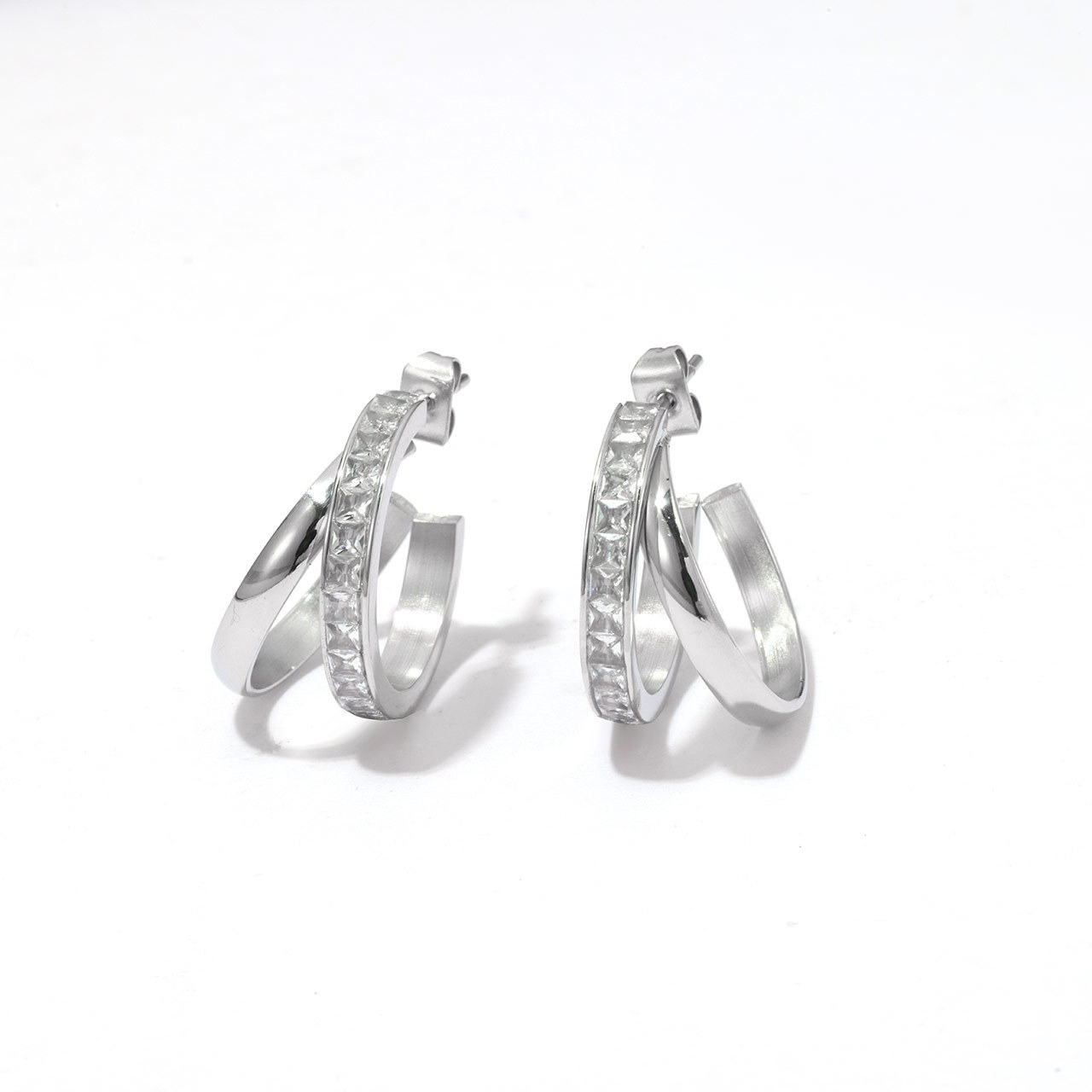 European And American-style Vintage Chic Earrings With Zircon Inlays photo 6