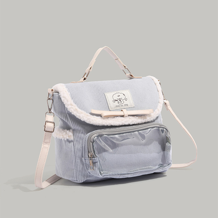 Niche Corduroy Backpack For Women photo 3