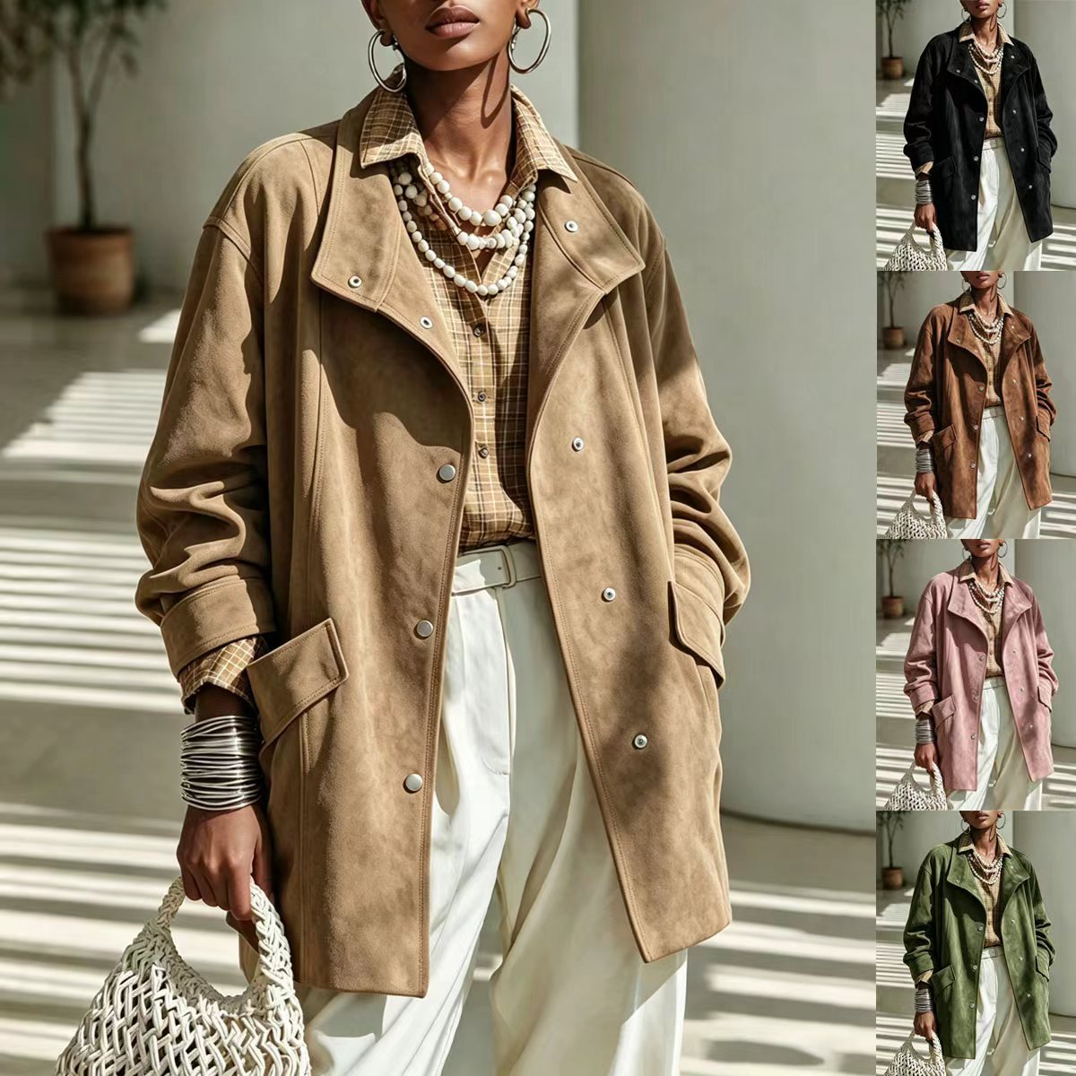 Women's Mandarin-collar Mid-length Coat photo 1