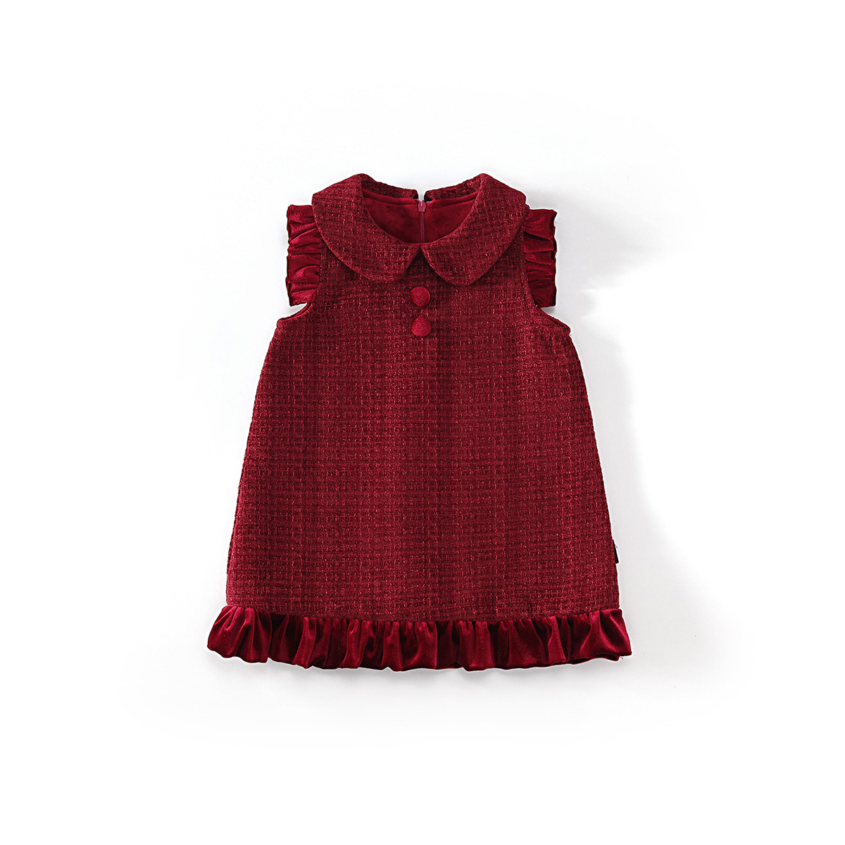 Girls Red New Year Dress - Festive Holiday Long Sleeve Princess Gown for Children Party Celebration photo 2