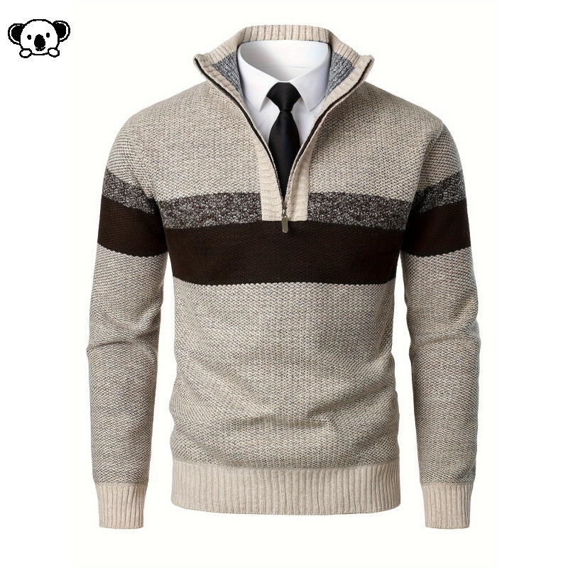 Men's Fleece-lined Mock-neck Sweater photo 3