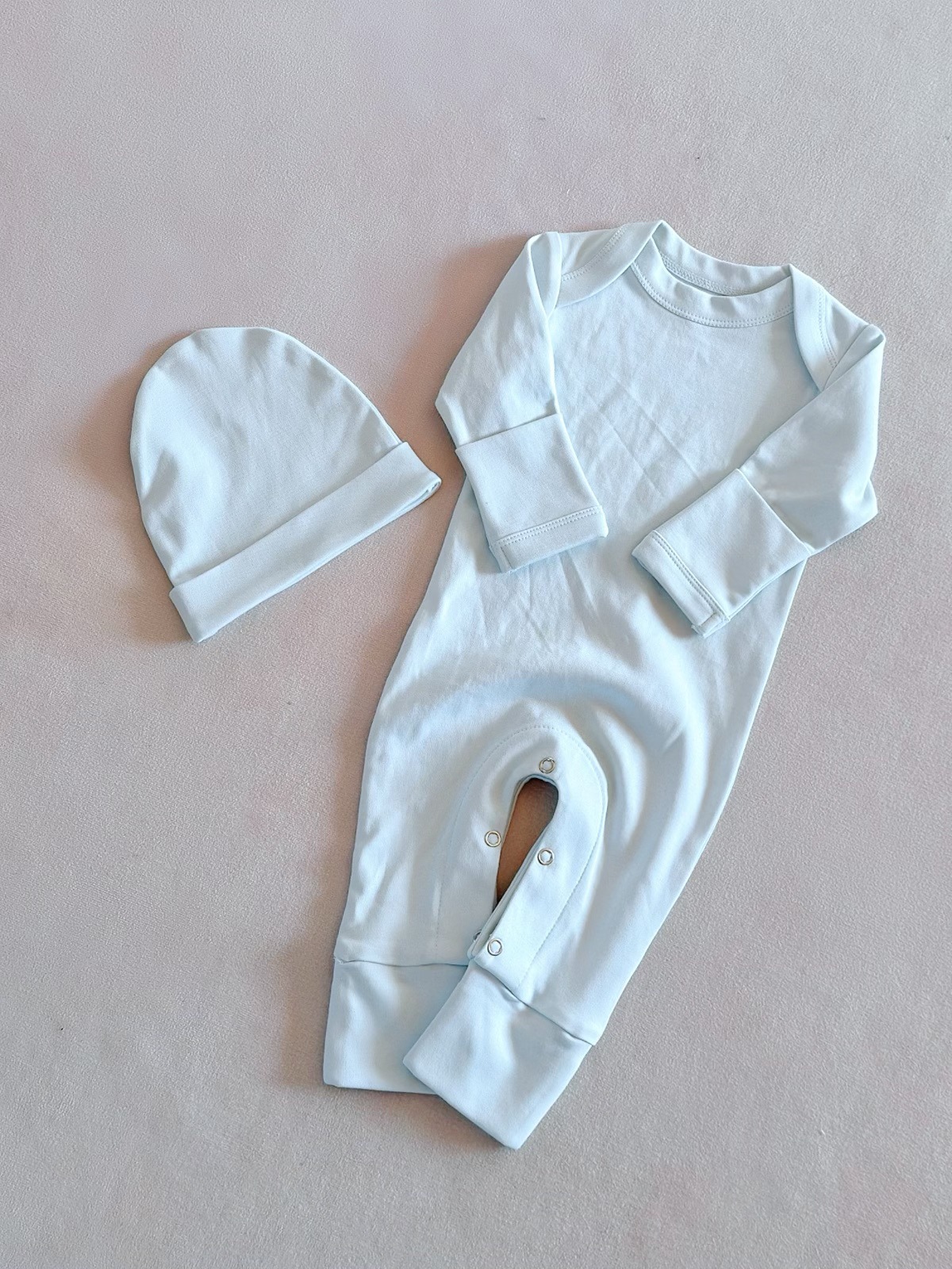 Winter Baby Solid Color Long Sleeved Jumpsuit Newborn Bag Fart Jacket photo 7
