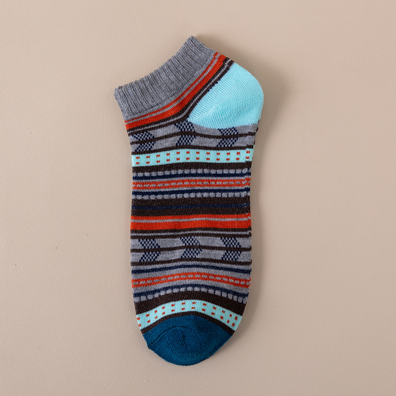 Mens Socks Harajuku-style Ankle Socks With Ethnic Patterns photo 4