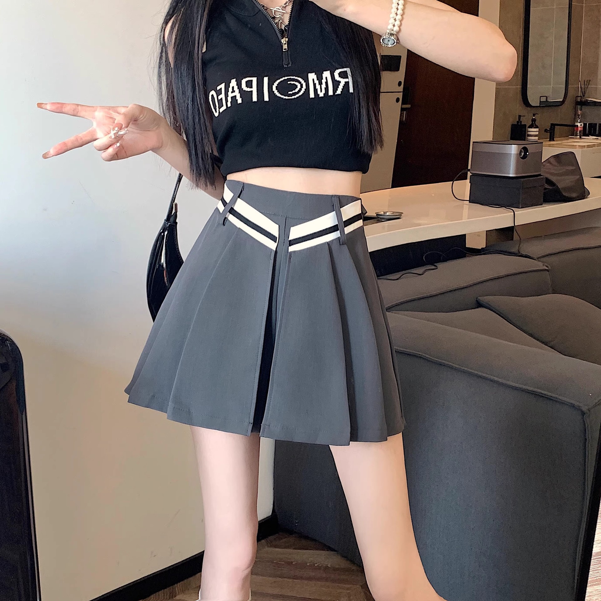 Irregular Tailored Shorts-skirt A-line Pleated Culottes For Summer photo 3