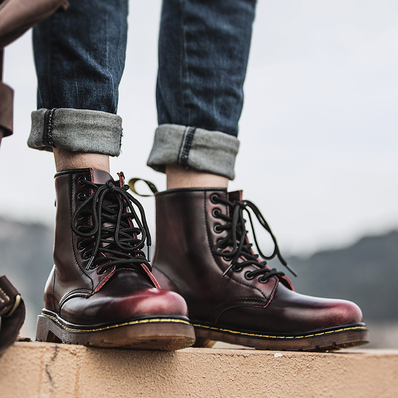 Men's High-top Classic Fleece-lined Motorcycle Boots photo 5