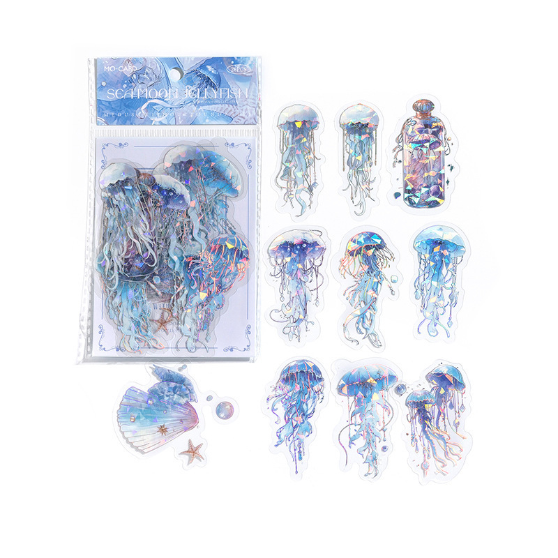 Laser Watercolor Shell Ocean Jellyfish Series PET Stickers photo 3