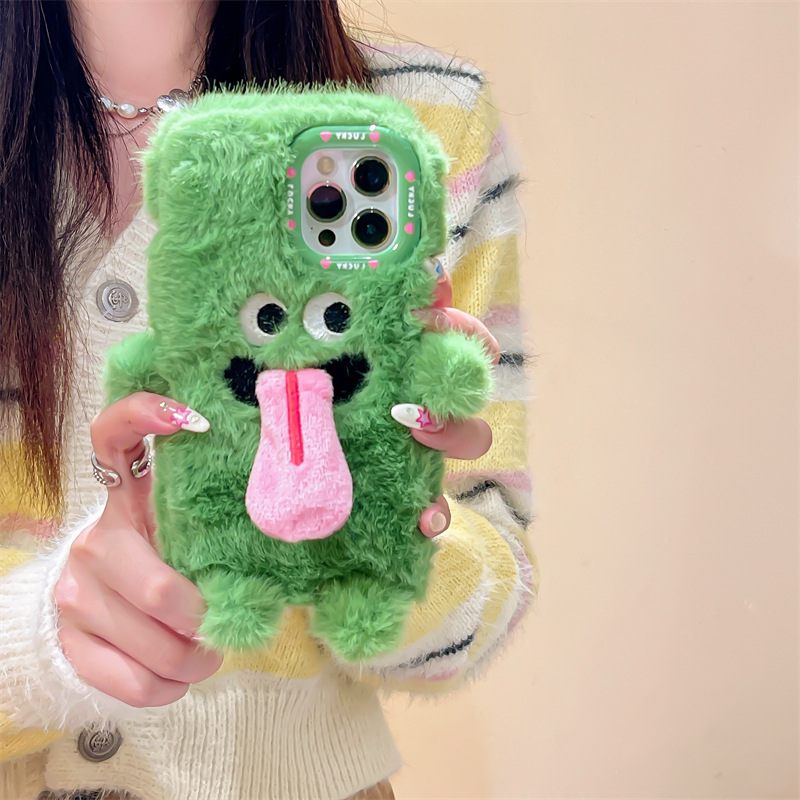 Funny Sticking Tongue Out Cartoon Plush Suitable Phone Case Drop-resistant photo 4