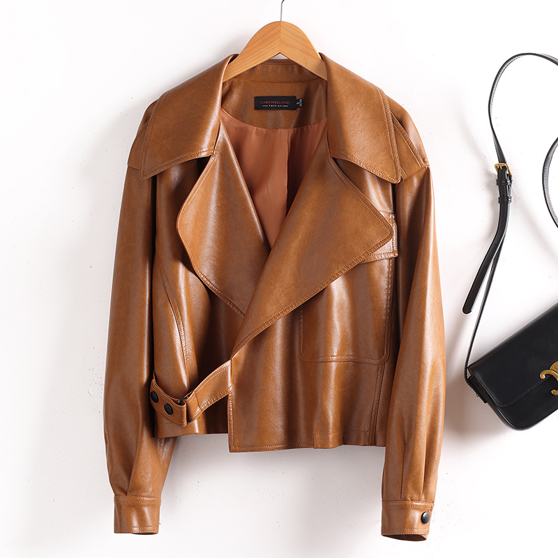 Women's Leather Loose-fitting Fashionable Jacket photo 5