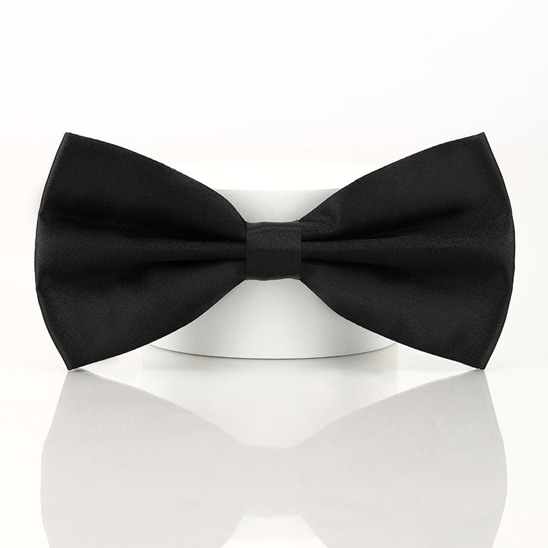 Black Double-layered Bow Tie For Suits photo 2