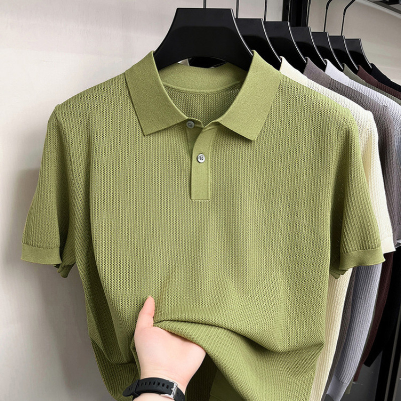 Summer New Short-sleeved Knitted T-shirt For Men photo 5