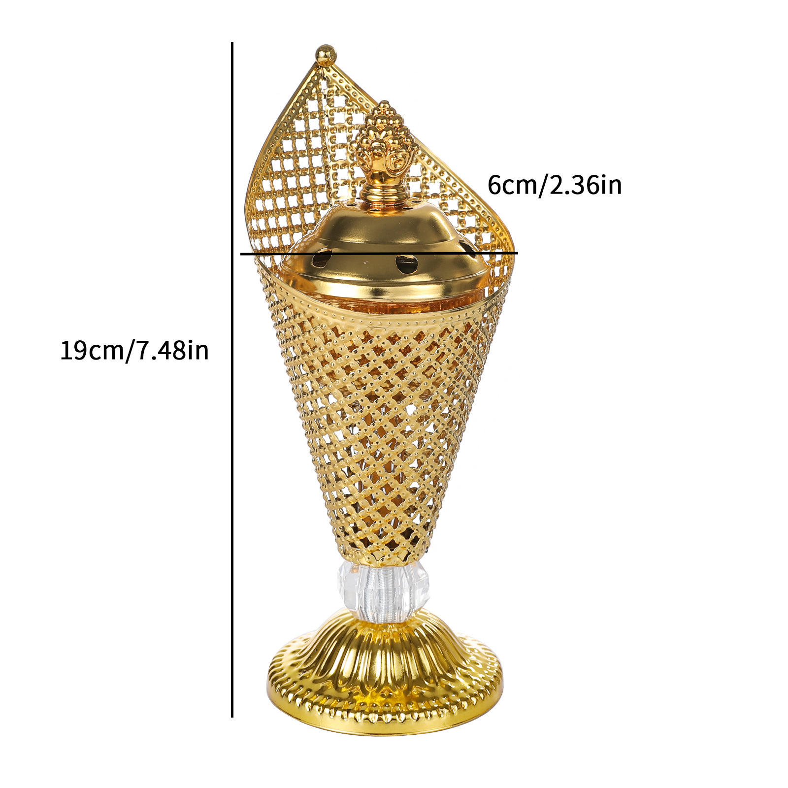 Golden Hollowed-Out Middle Eastern Incense Burner photo 4