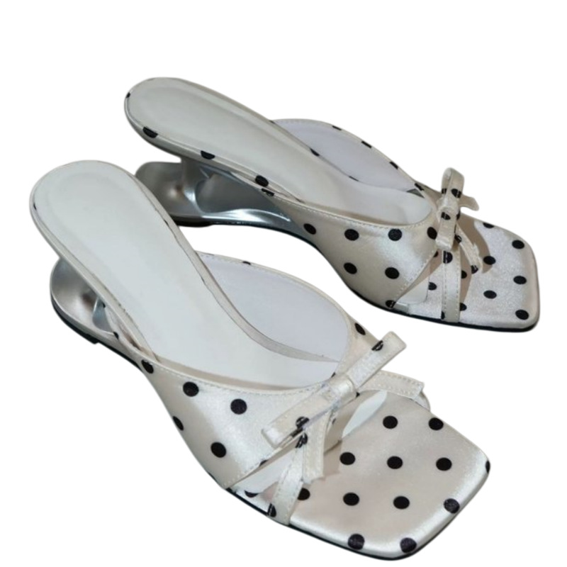 Women's Niche Black Button High-heeled Open-toe Sandals photo 2