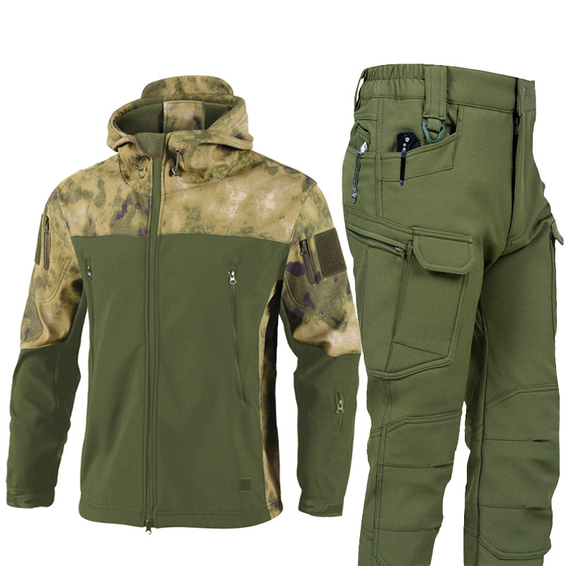 New Second-generation Spliced Sharkskin Windproof Jacket And Pants Set photo 7