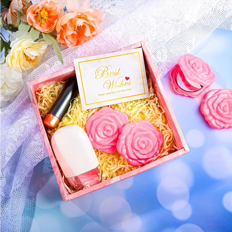 Makeup Mirror Rose Mirror Air Cushion Comb Comb Combination Gift Set Set photo 1