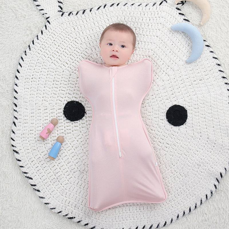 Baby Swaddle Sleeping Bag, Bamboo Fiber, Summer, Surrender-style, Anti-startle photo 3