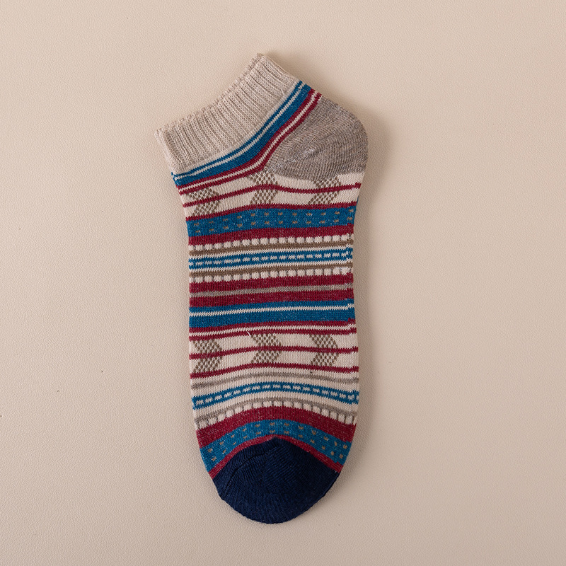 Mens Socks Harajuku-style Ankle Socks With Ethnic Patterns photo 7