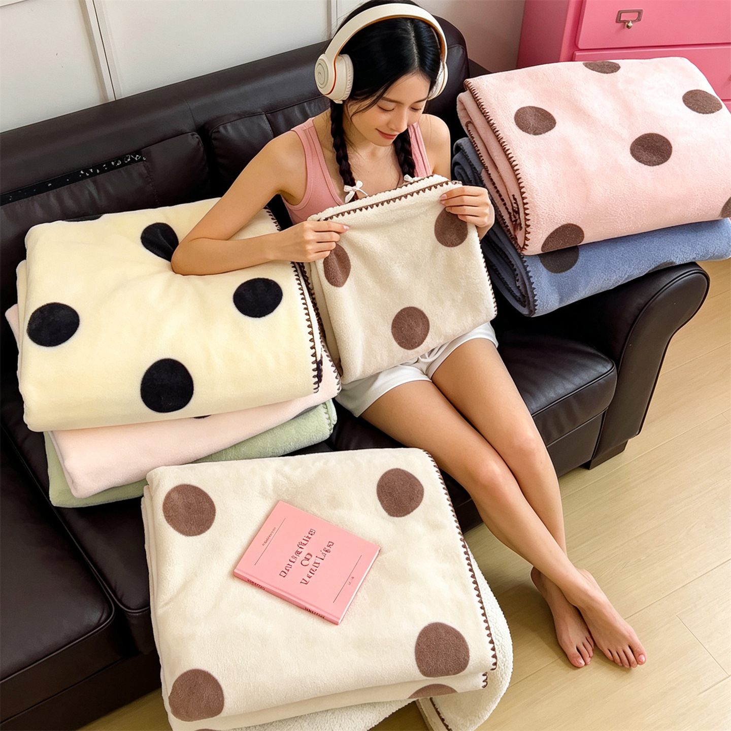 New A-Class Polka-Dot Milk-Fluff Blanket photo 1