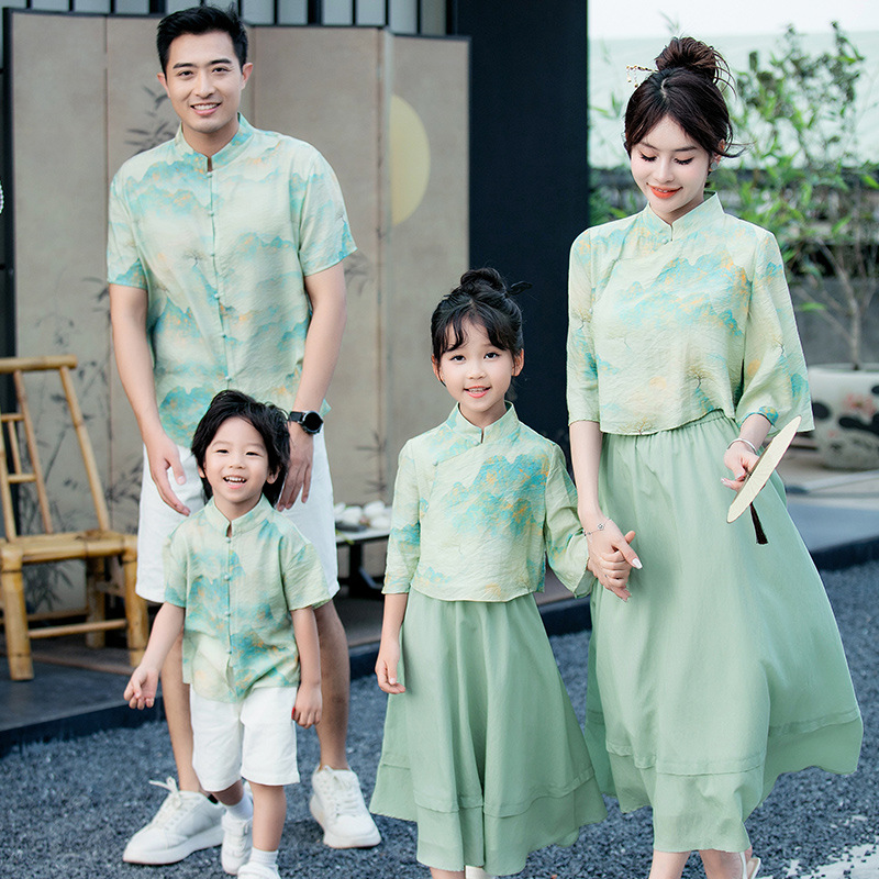 Parent-child Leisure Chinese Style Cheongsam Suit photo 1