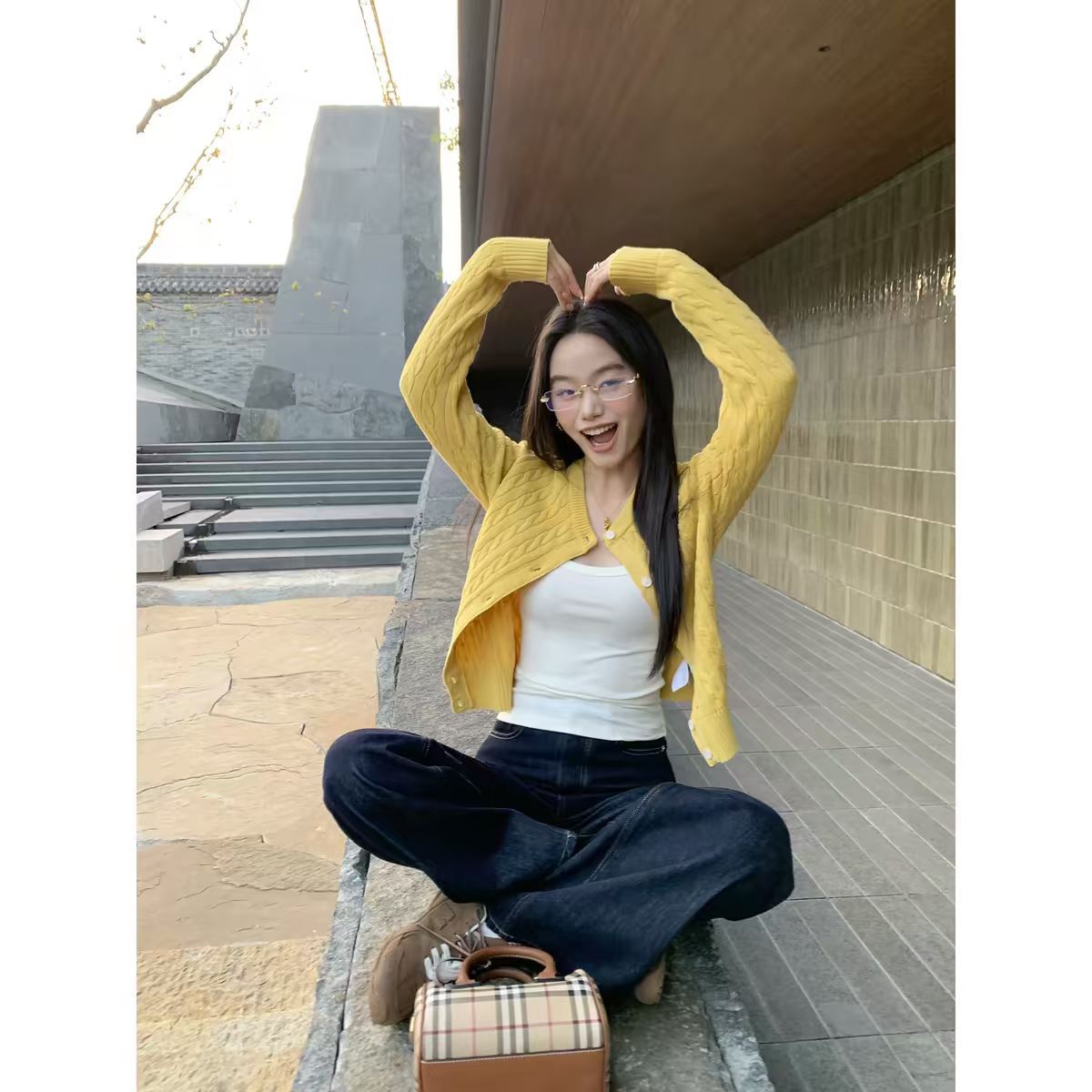 Cable-knit Vintage Sweater Jacket Top photo 5