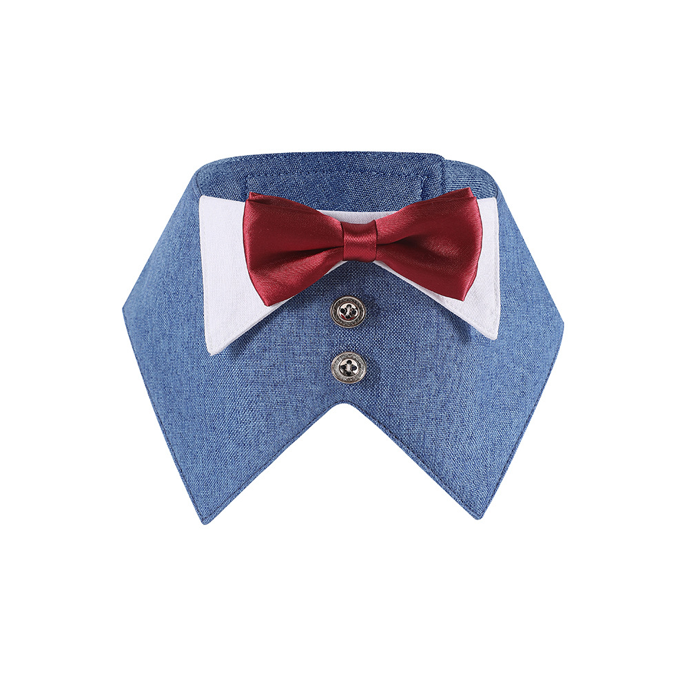 British-style Suit Pet Bib Velcro Pet Triangle Scarf photo 6