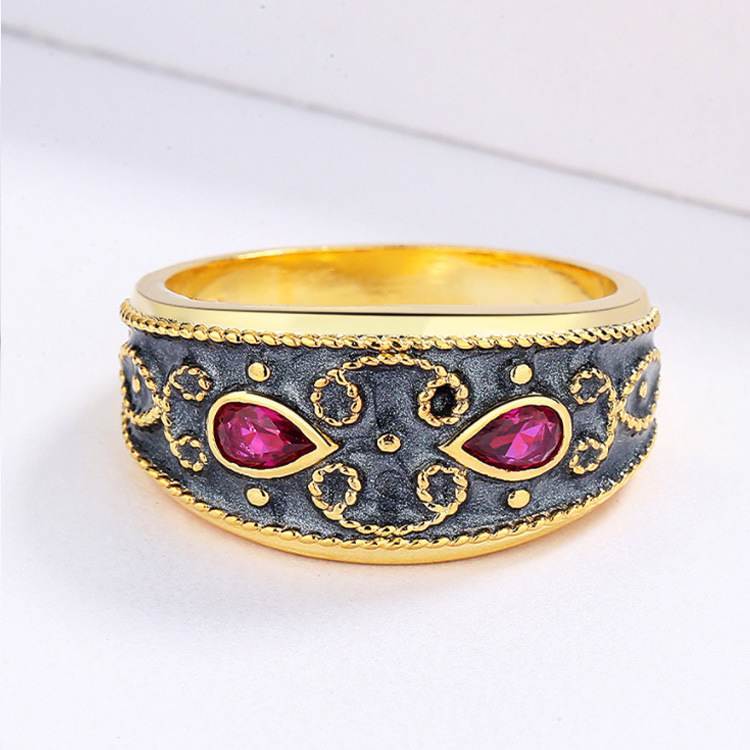 Classic Retro Exquisite Enamel Jewelry Three-piece Set photo 2