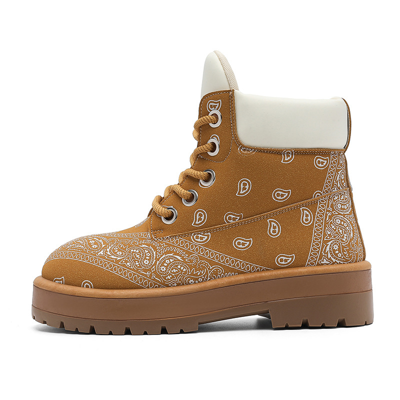 Cashew Flower Pattern High-top Mens Boots photo 3