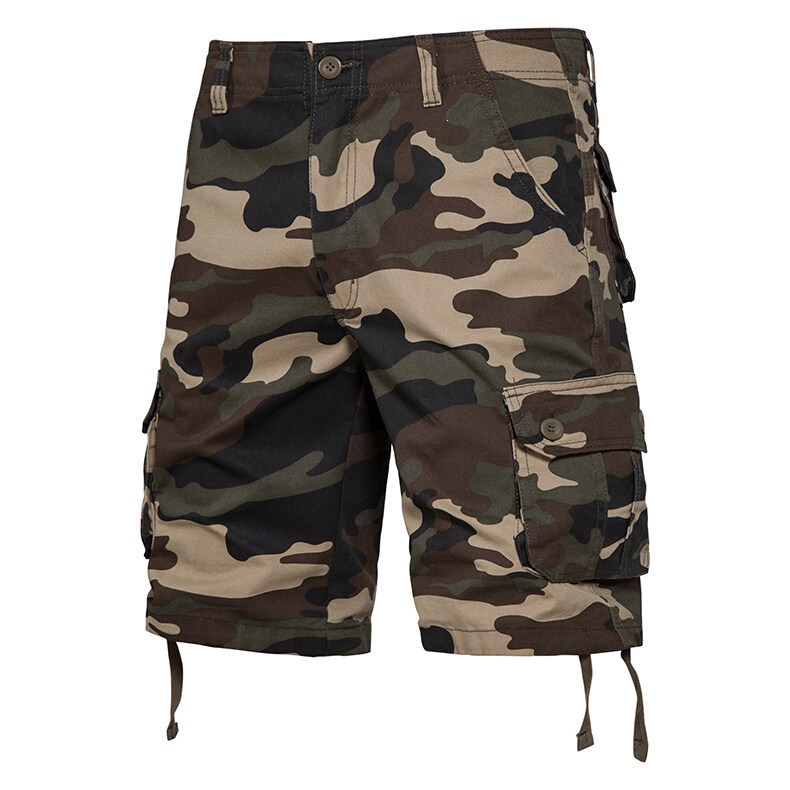 Summer Thin Washed Workwear Casual Loose-fit Camouflage Five-point Pants photo 5