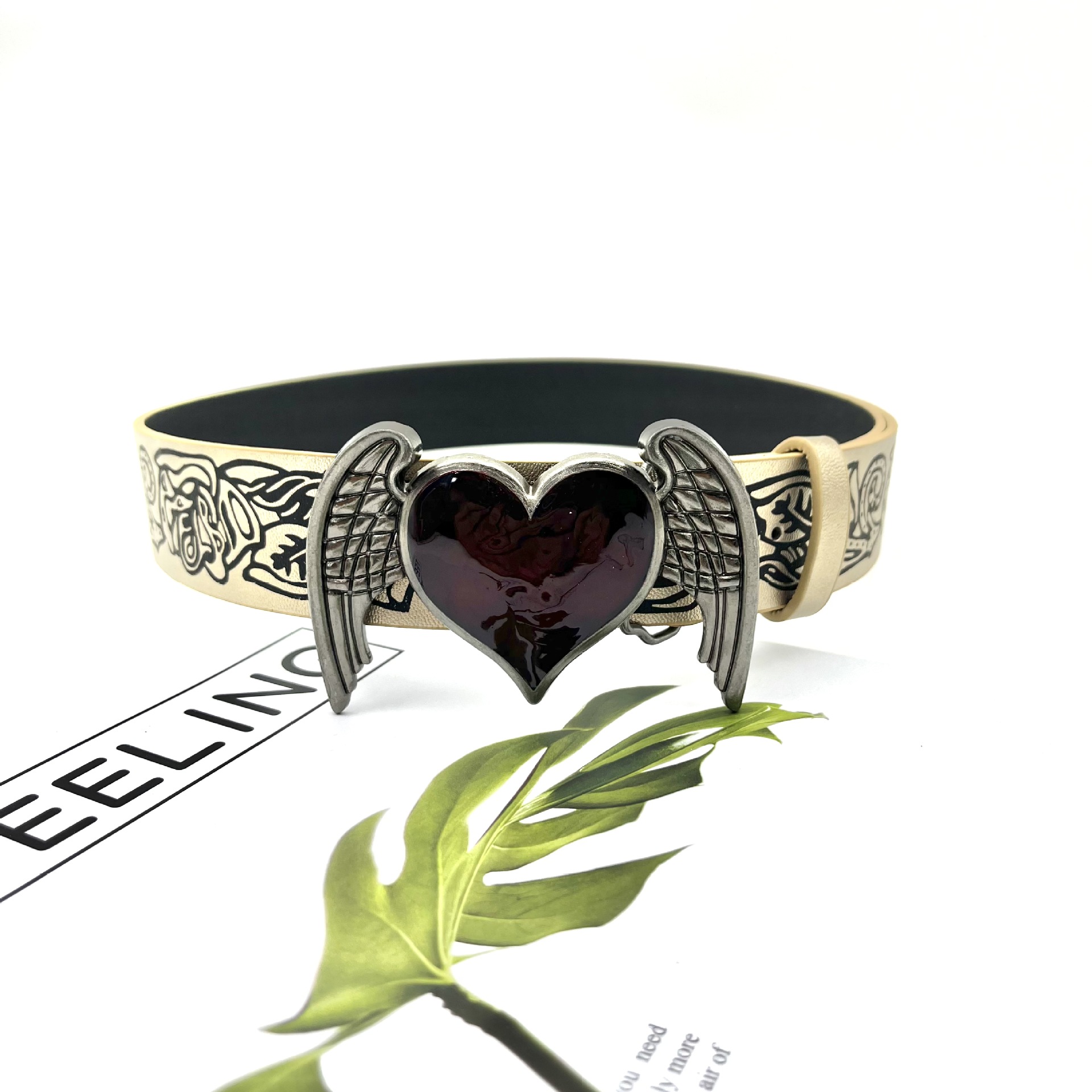 New Vintage Embossed Heart Belt For Women photo 4