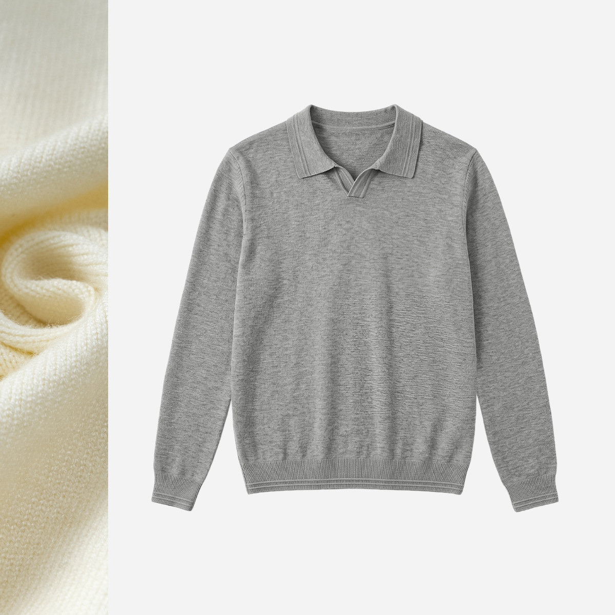 Mens Knitted Sweater High-End Long-Sleeve Top photo 1