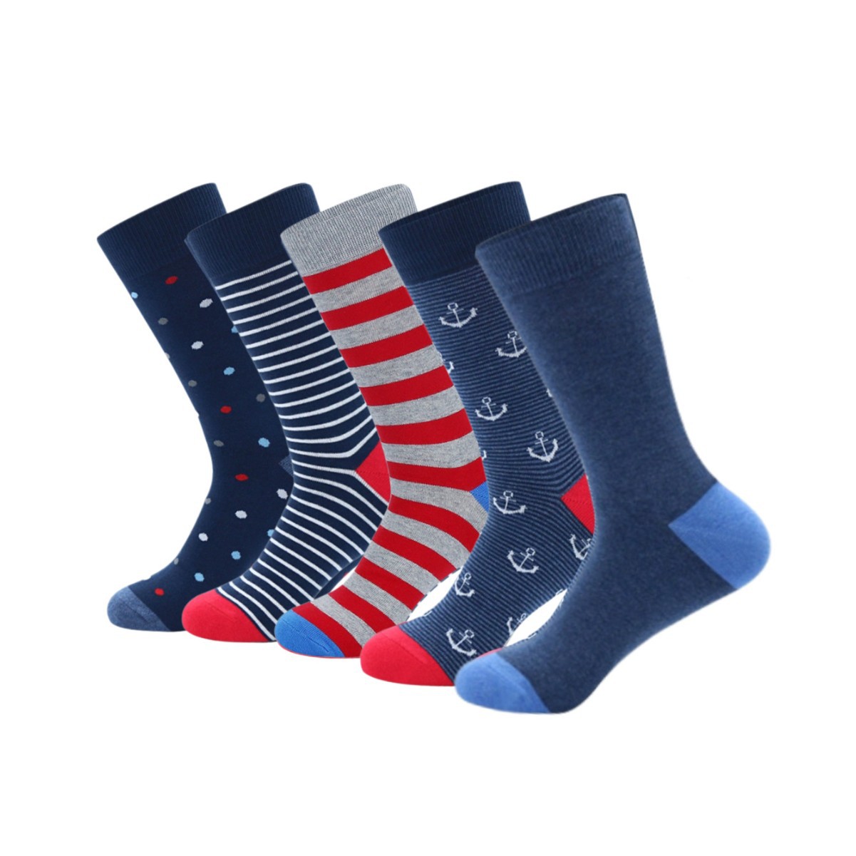 Mens Plus-Size Striped Cotton Socks photo 4