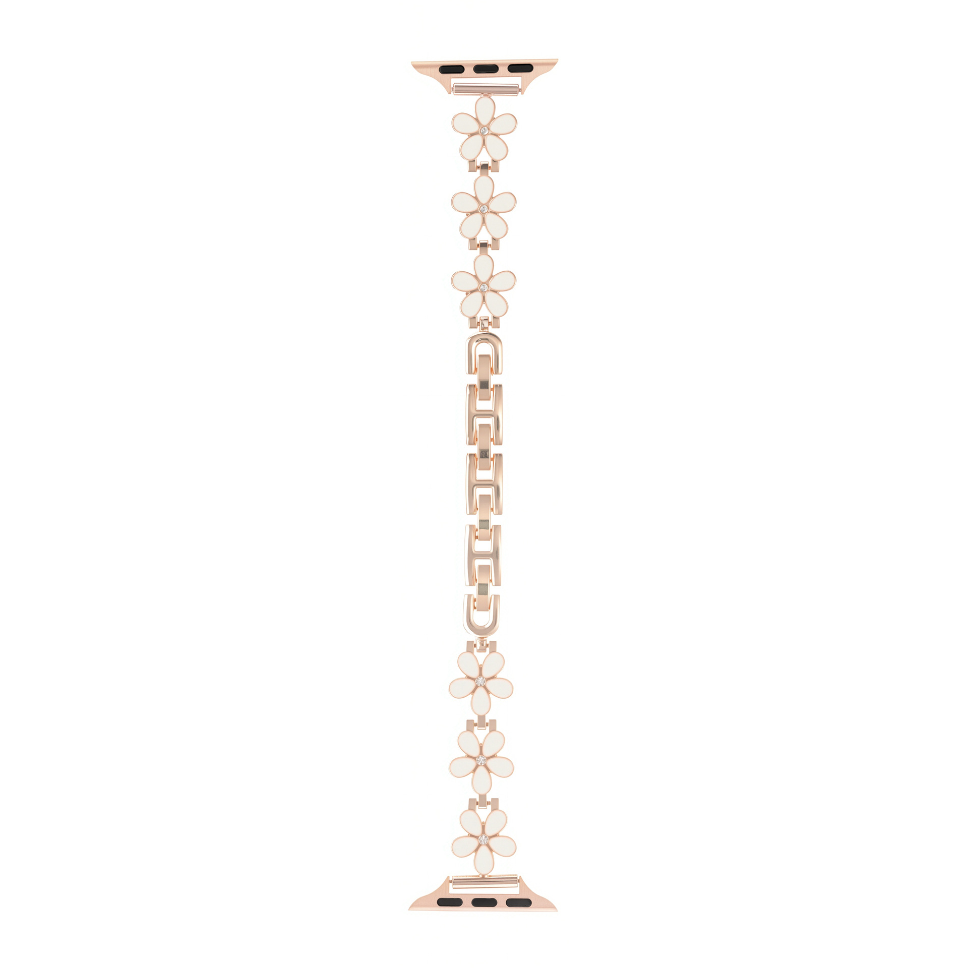 Five-petal Flower Pattern With Gold-embossed Resin And Metal Bracelet Strap photo 5