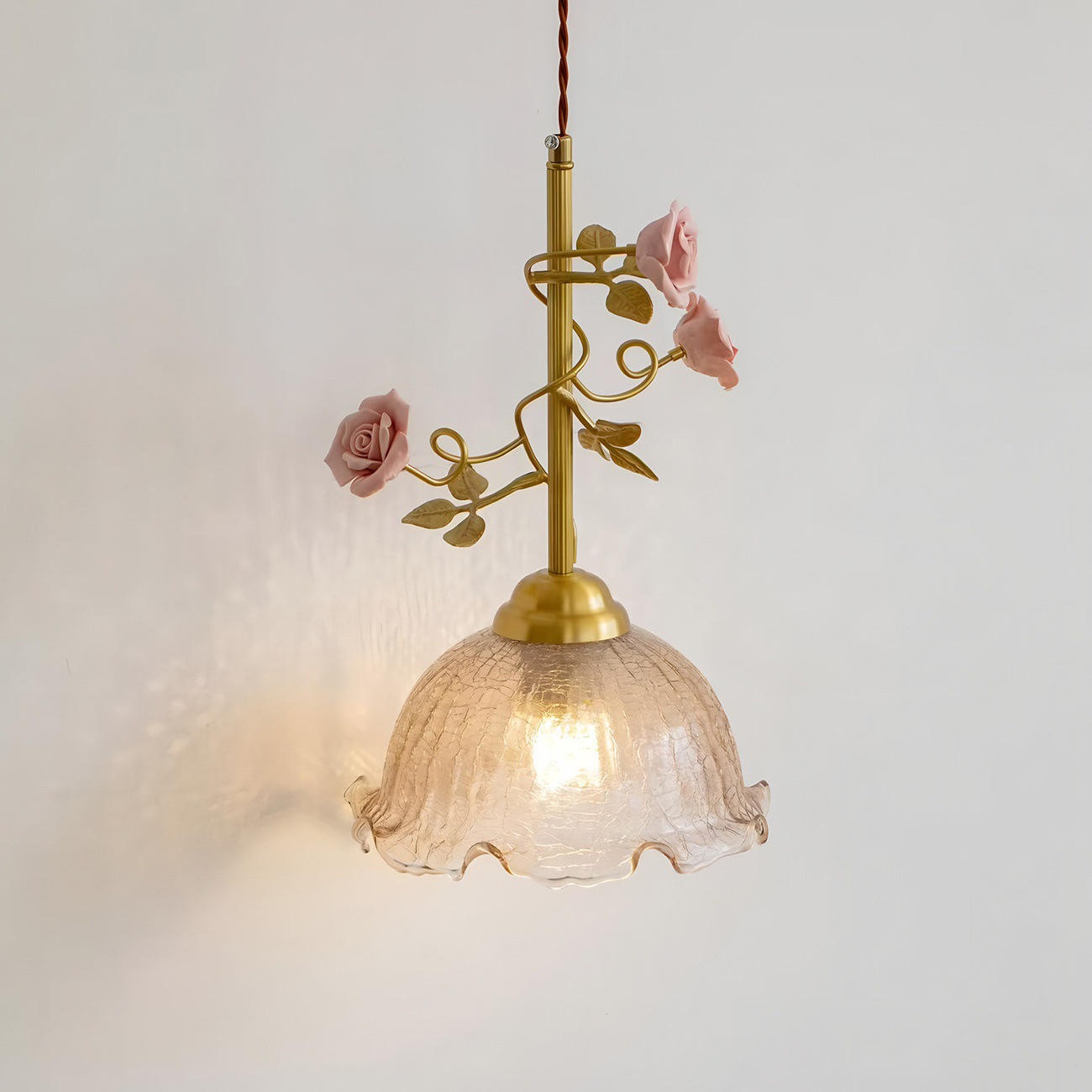 Rose-flower Ambiance Bedside Pendant Lamp photo 1